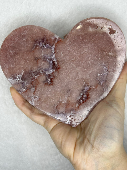 Pink Amethyst Heart w/ Stand E