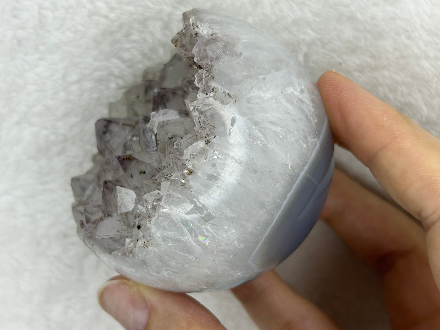 Brazilian Druzy Amethyst Agate Sphere B