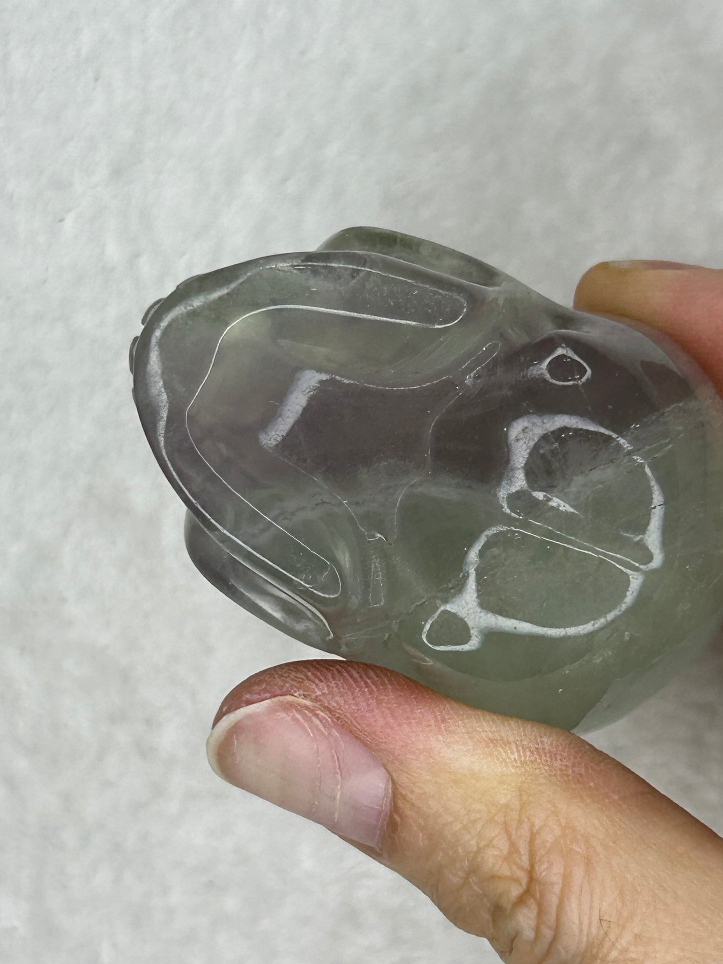 Yttrium Fluorite Skull Carving