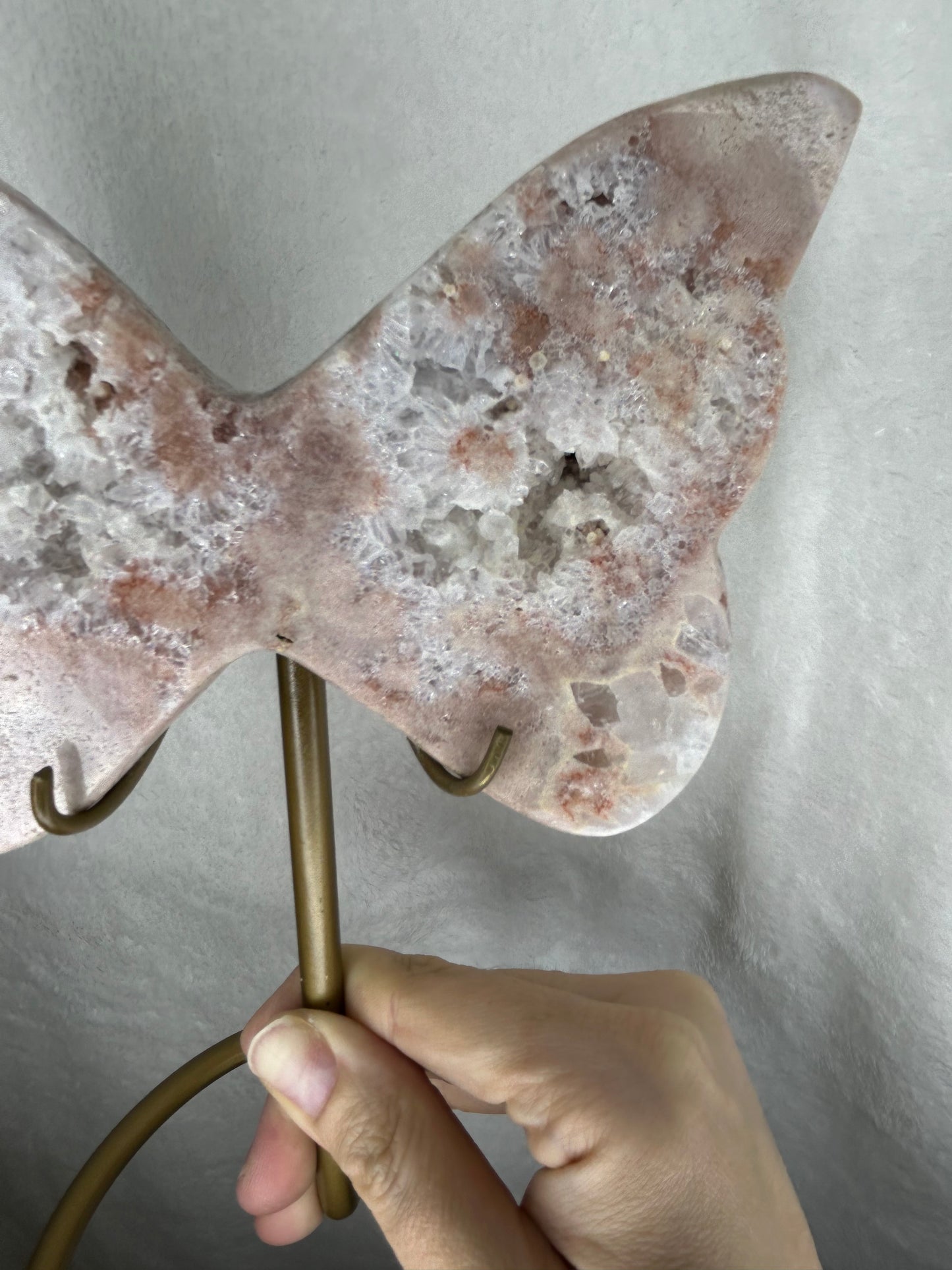 Pink Amethyst Butterfly on stand