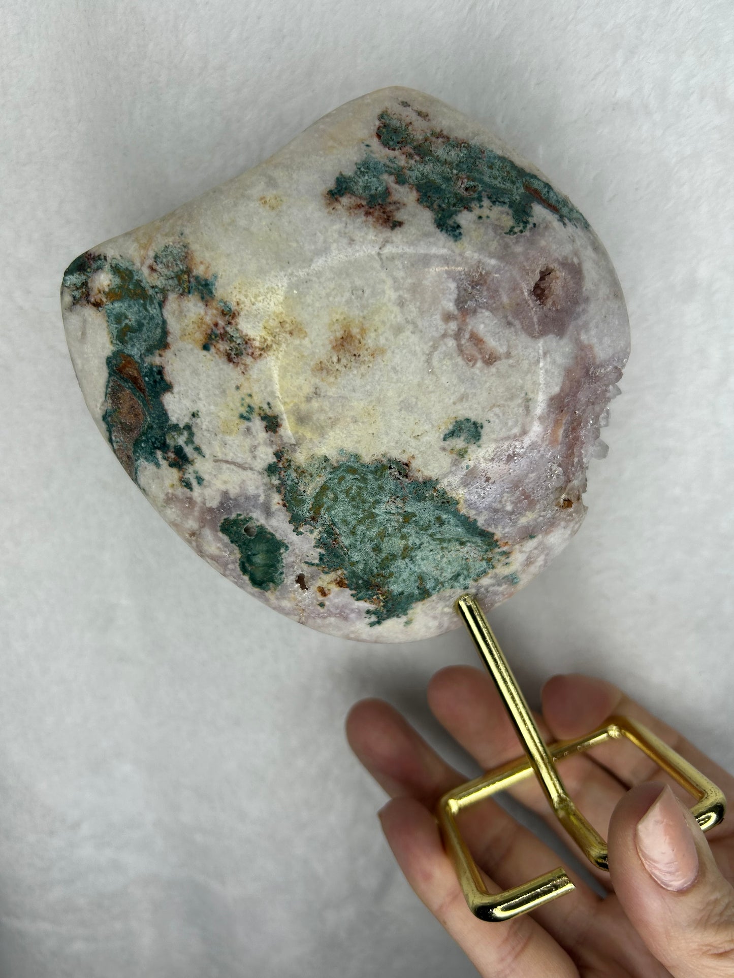 Brazilian pink amethyst slab on stand B