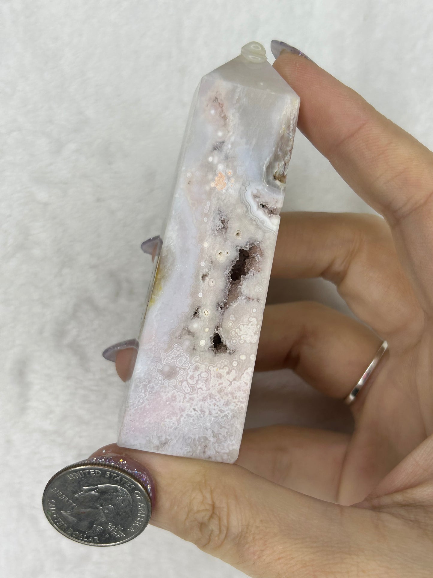 Pink Flower Agate Tower B