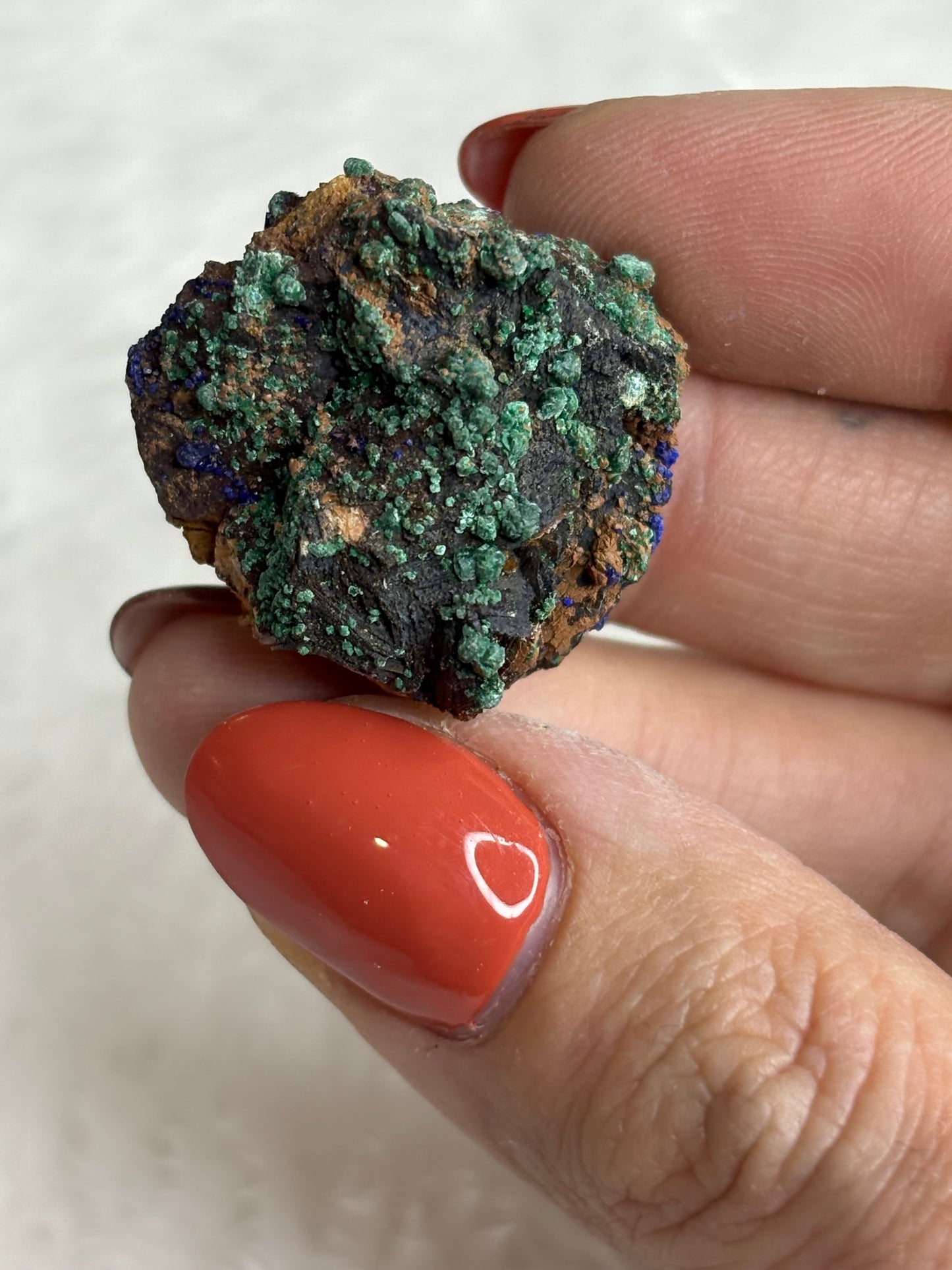 Malachite & azurite on barite