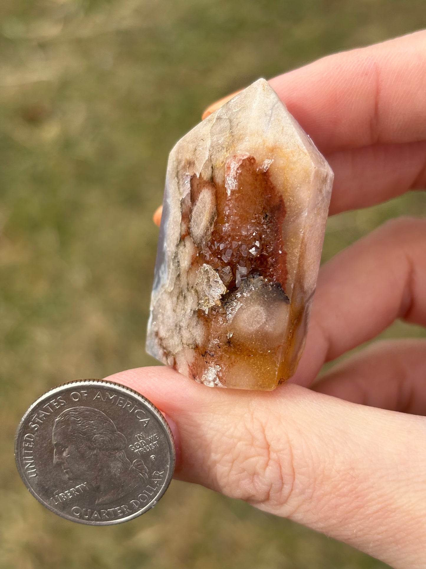 Druzy Pink Amethyst Tower AR