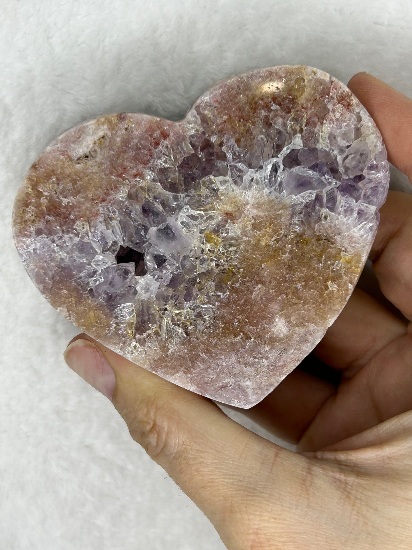 Druzy Pink Amethyst Heart A