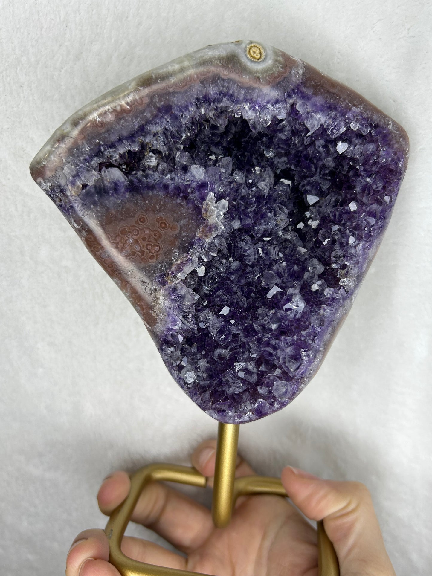 HQ 💎XTRA💎 Juicy Pink Amethyst Slab on Stand