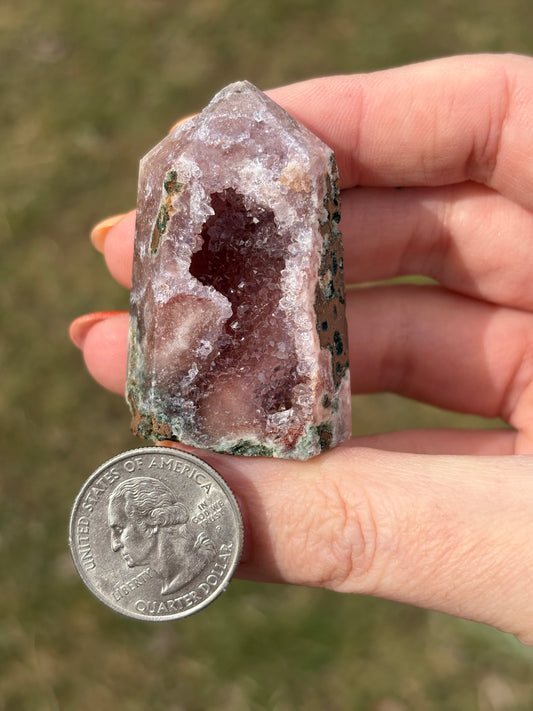 Druzy Pink Amethyst Tower T
