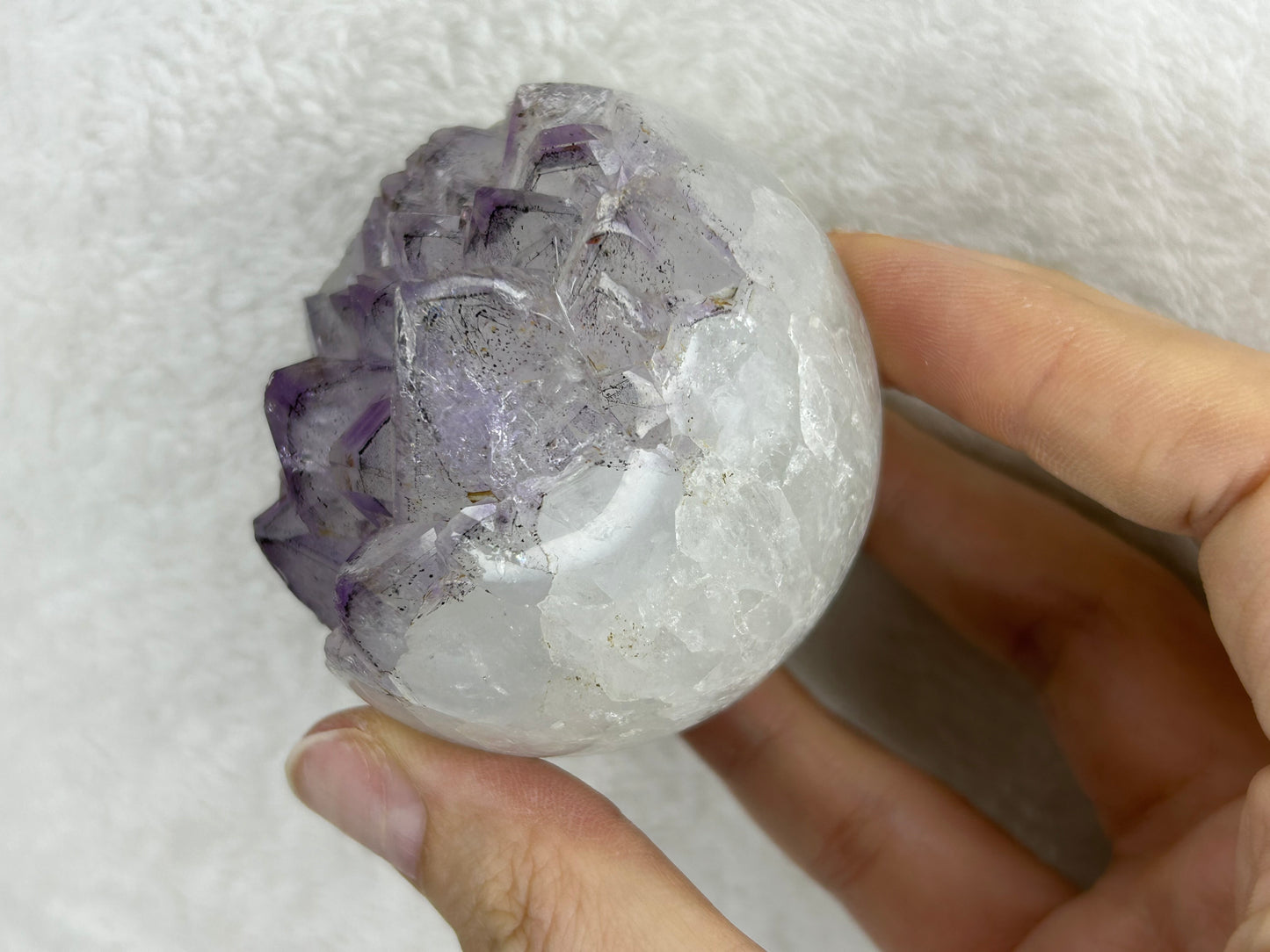 Brazilian Druzy Amethyst Agate Sphere F