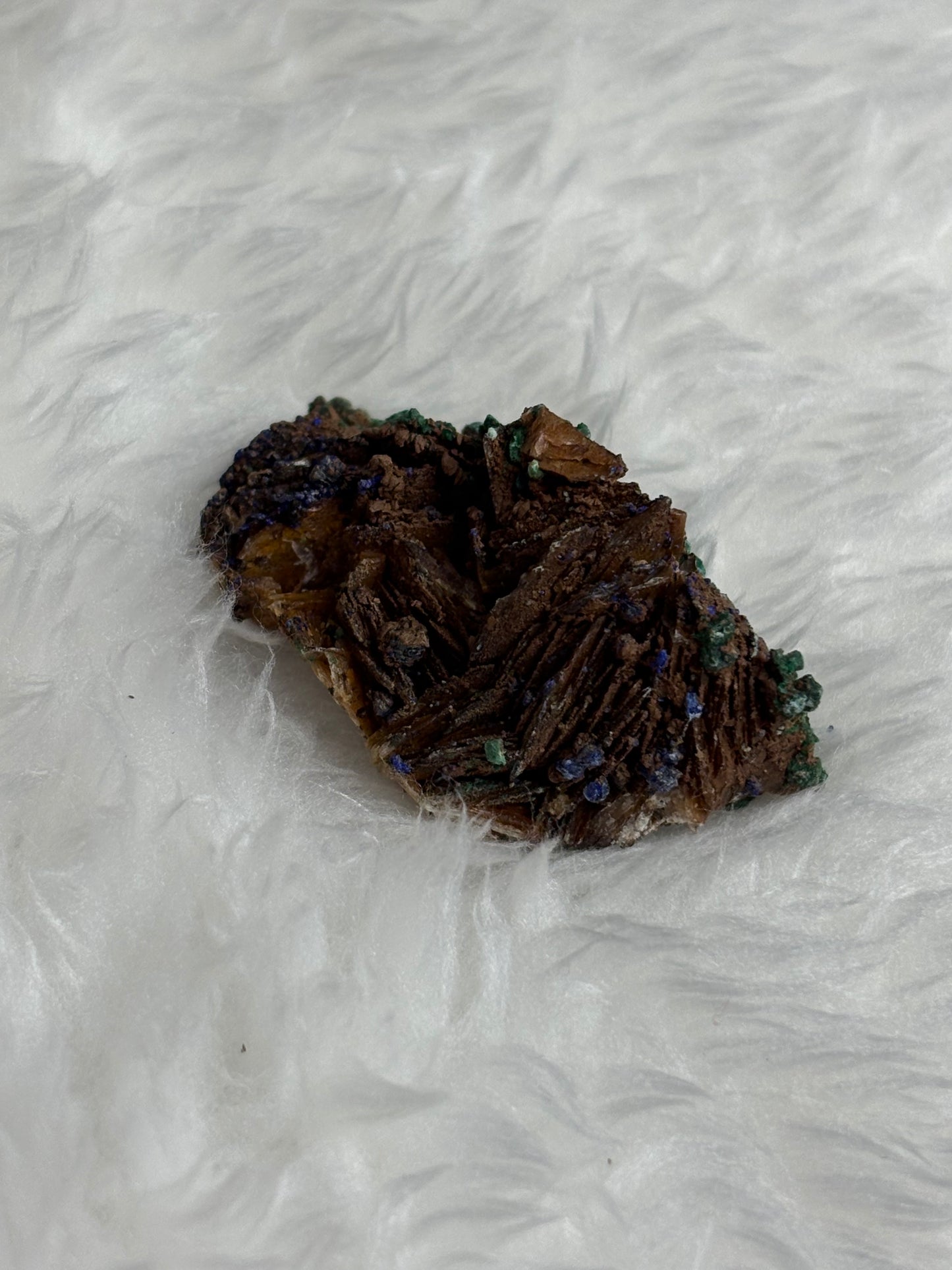 Malachite & azurite on barite