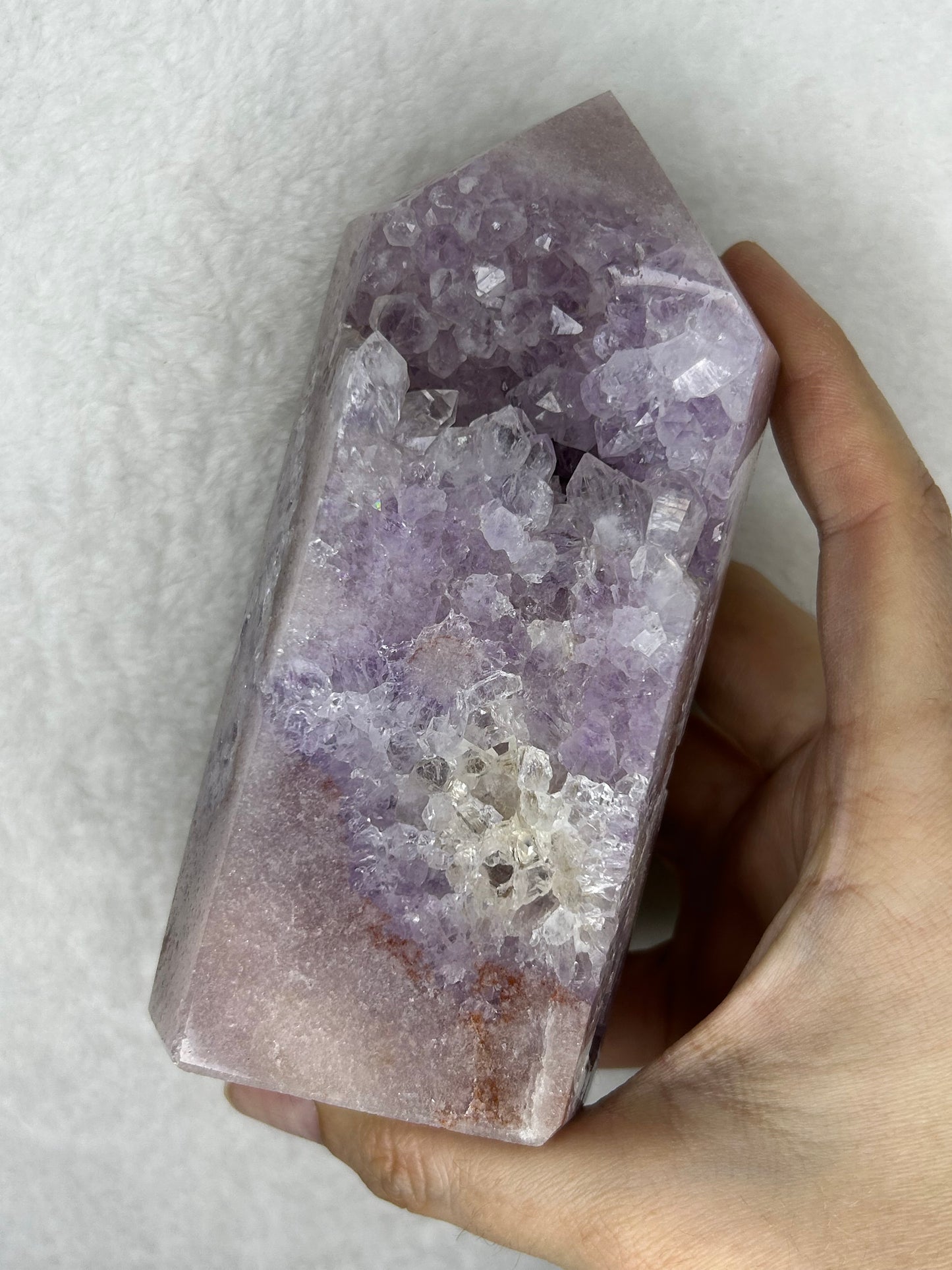 XL Druzy Pink Amethyst Statement Tower