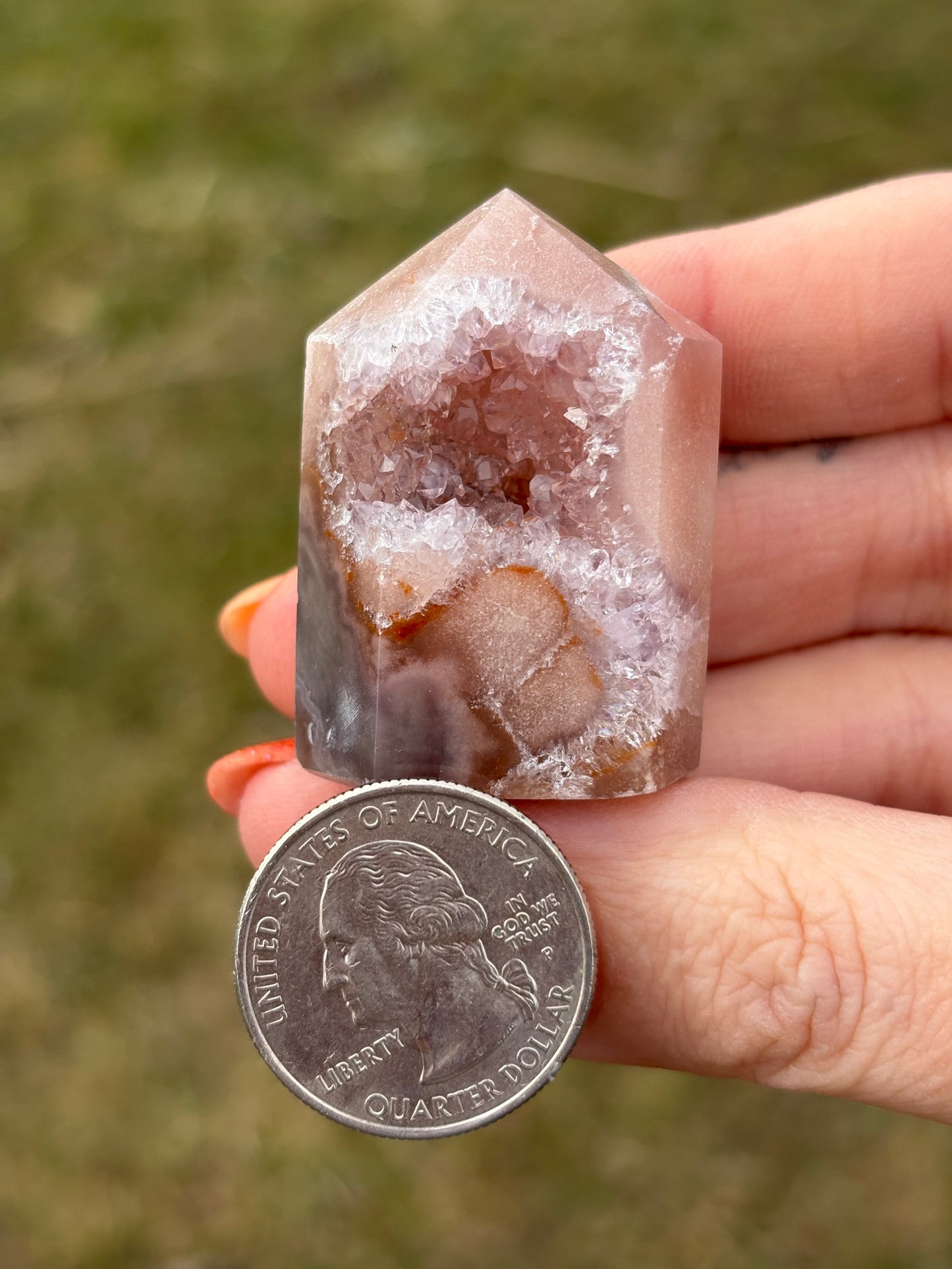 Druzy Pink Amethyst Tower AU