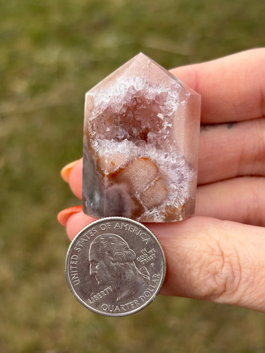 Druzy Pink Amethyst Tower AU
