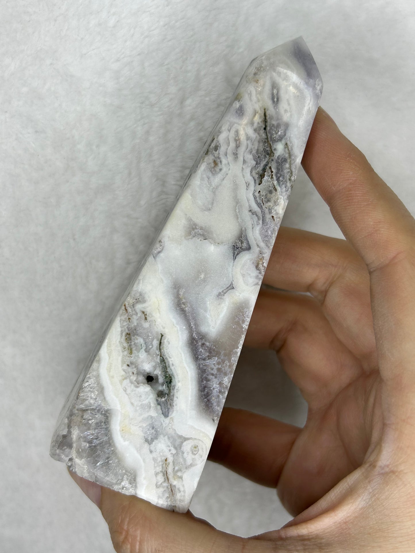 Unique Pink Amethyst Obelisk w/ moss inclusions