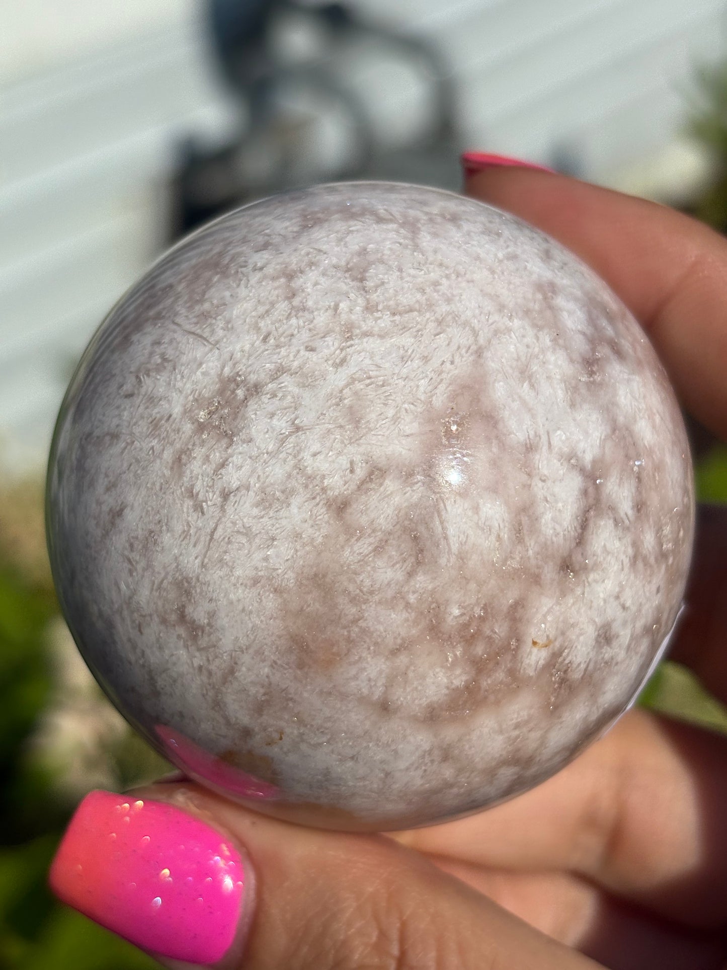 Pink amethyst sphere