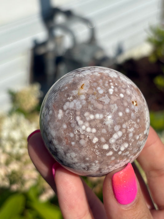 Pink amethyst sphere