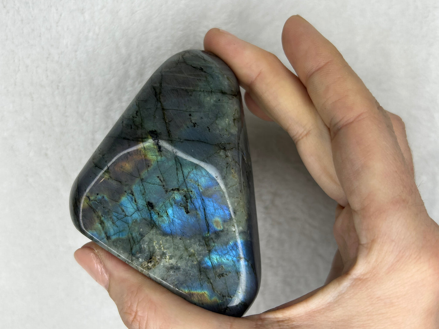Purple/rainbow flash labradorite Freeform B