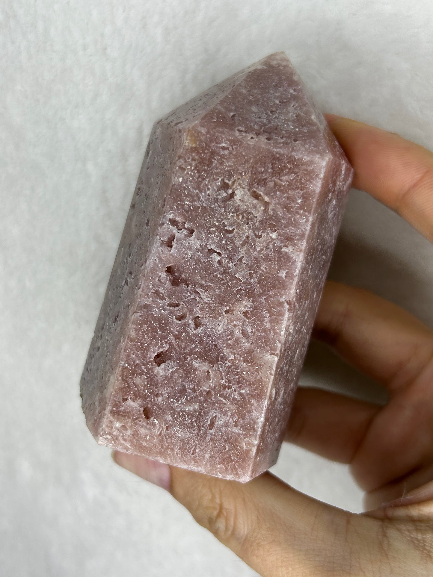 Chunky Druzy Pink Amethyst Tower