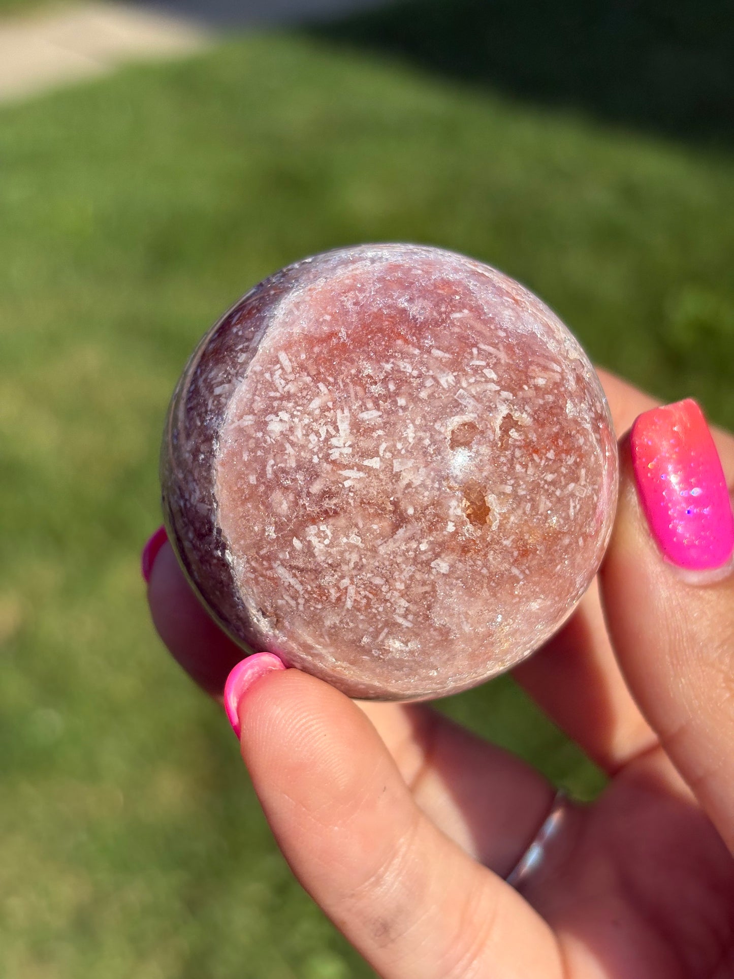 Pink amethyst sphere from Brazil