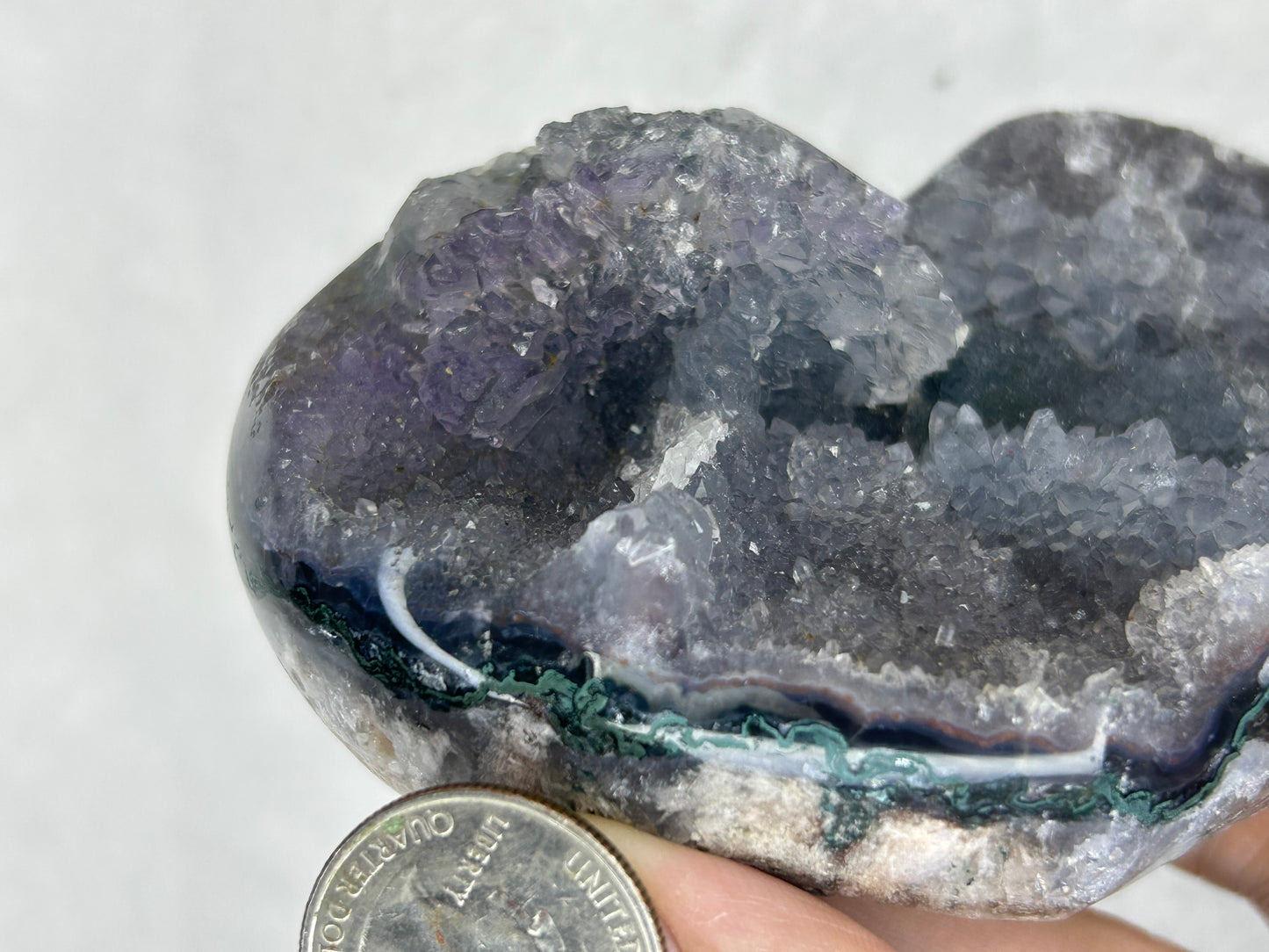 💖💖Large galaxy amethyst heart