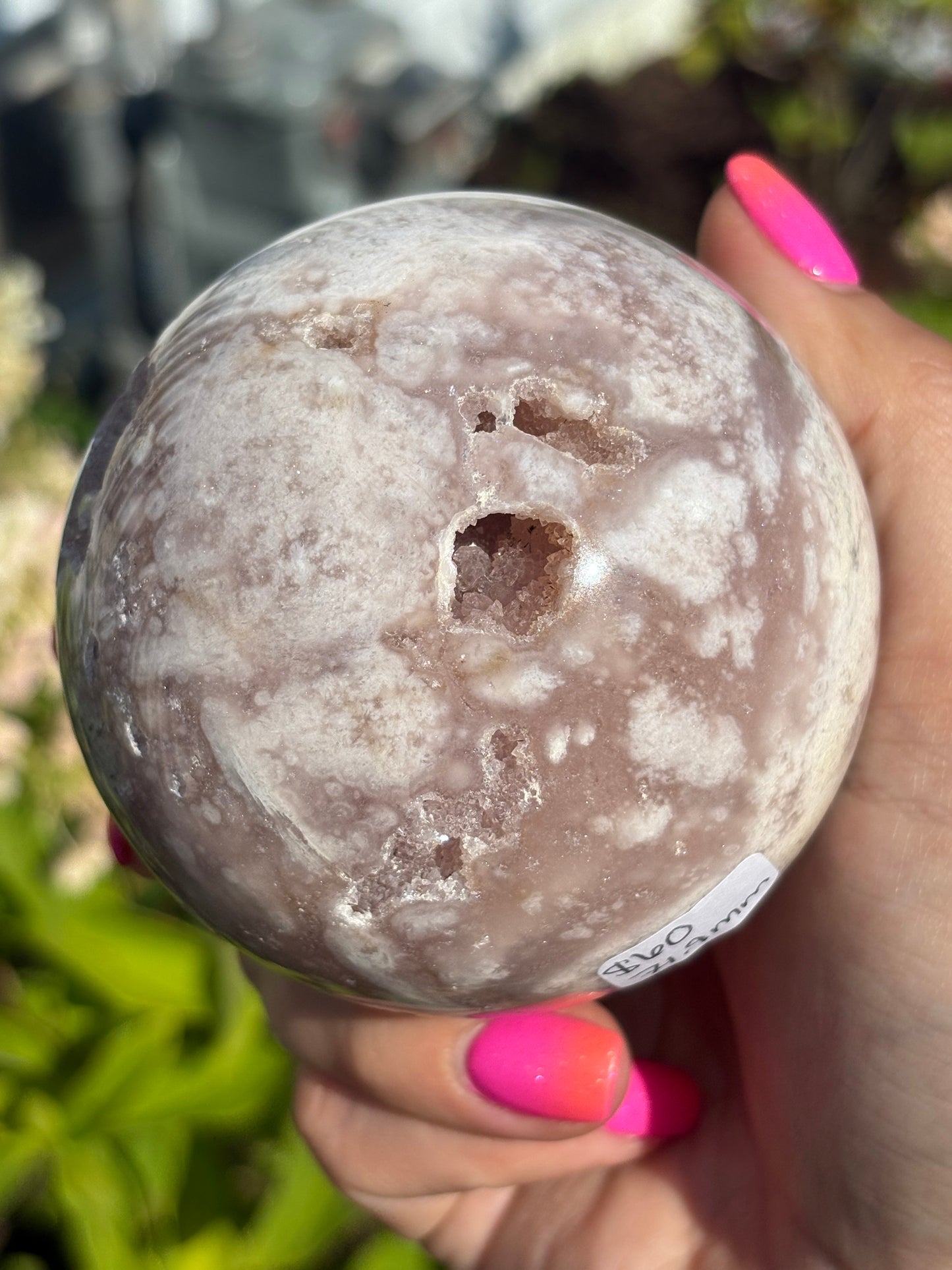 Druzy pink amethyst sphere