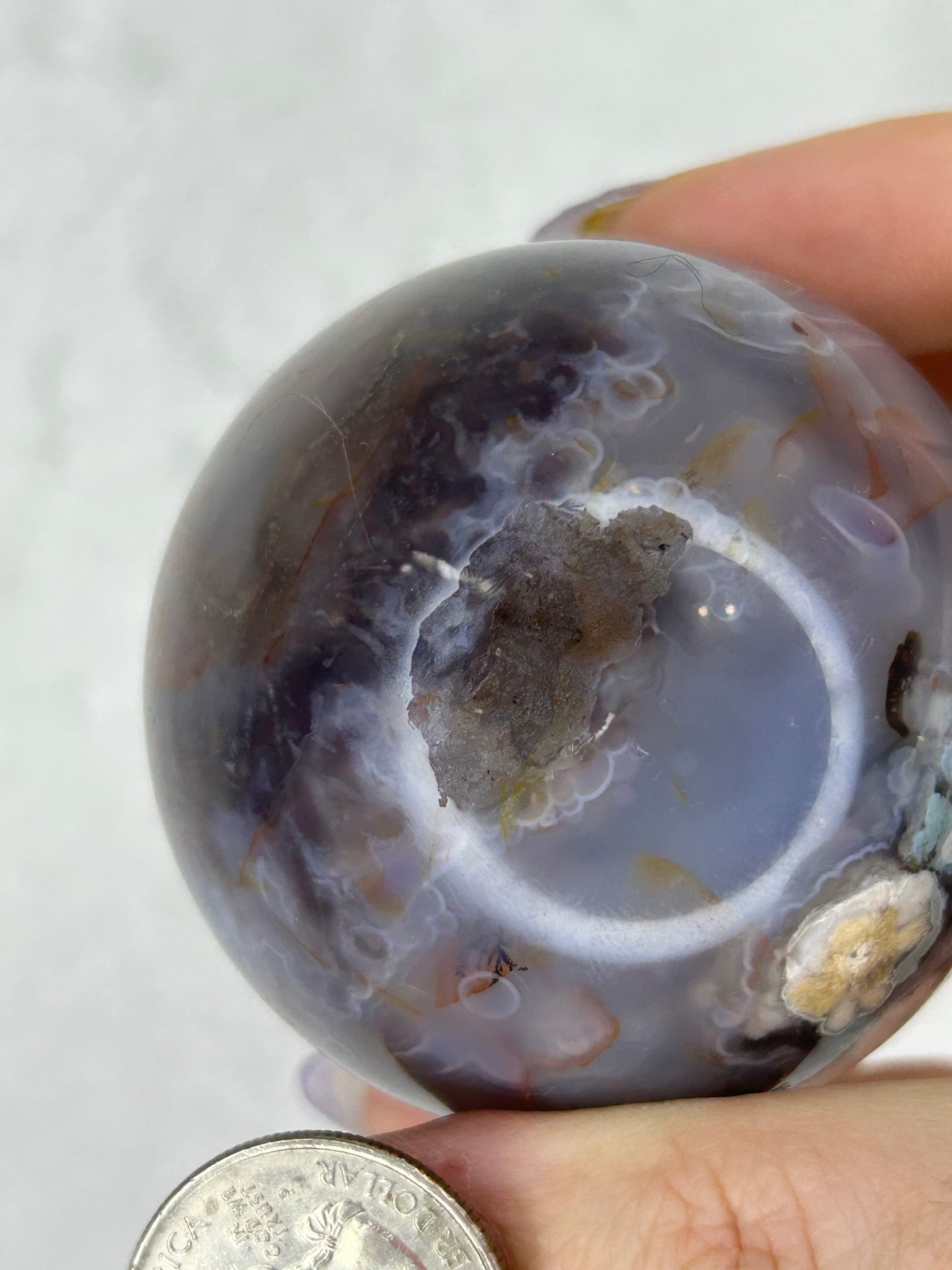 Black Flower Agate Sphere E