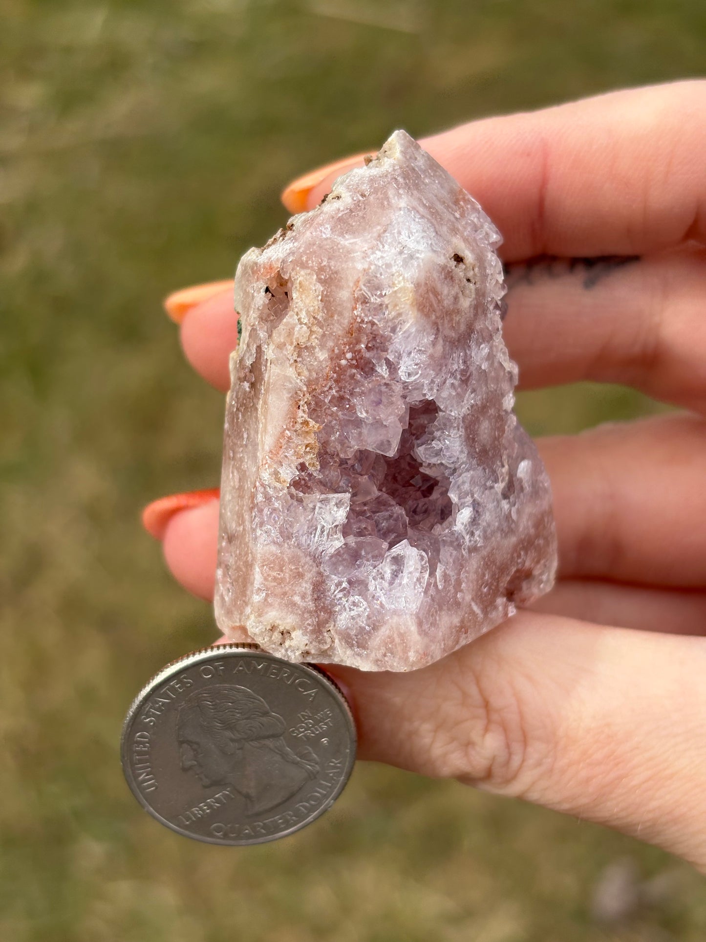 Druzy Pink Amethyst Tower U