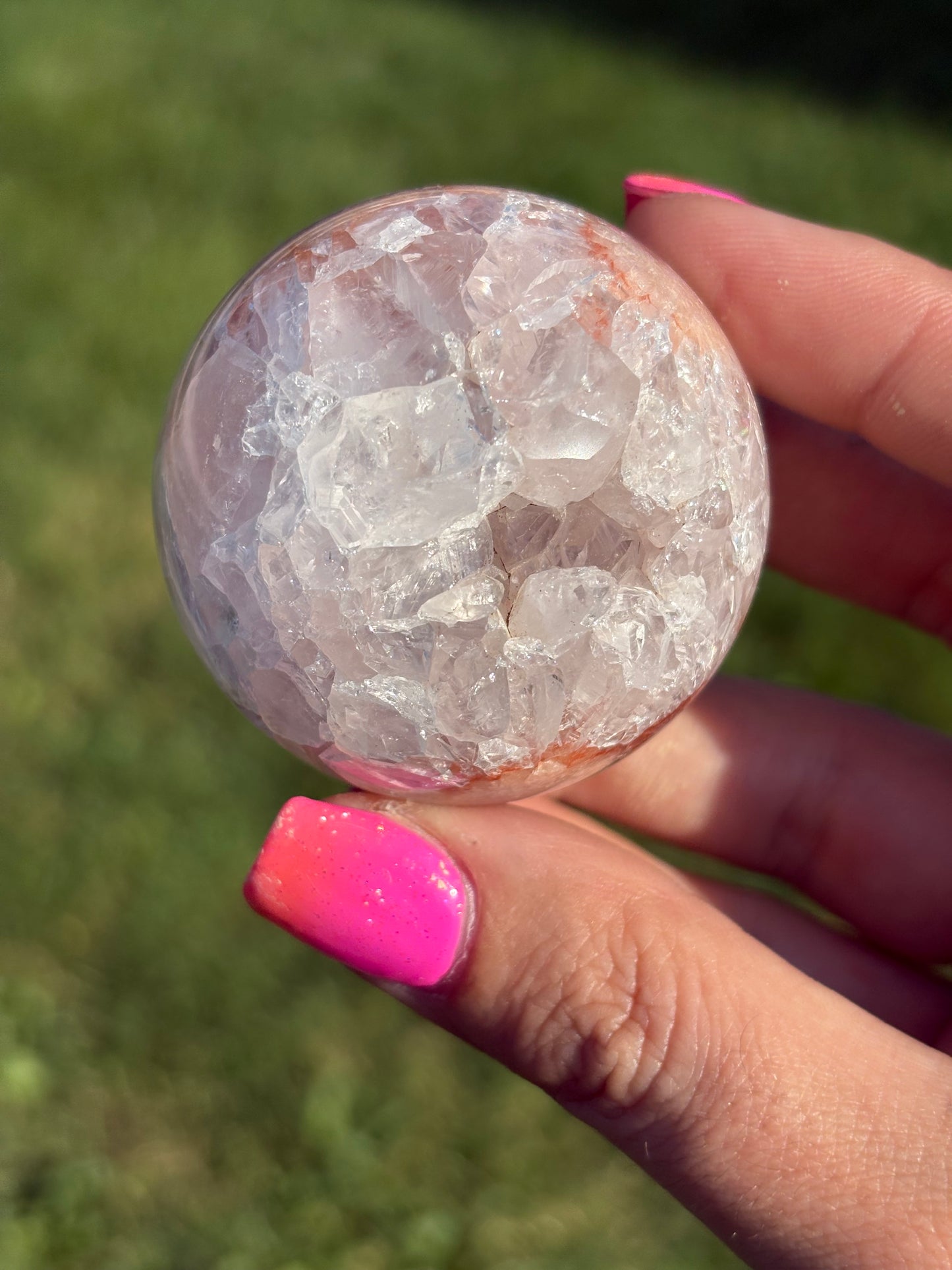 Pink amethyst sphere from Brazil