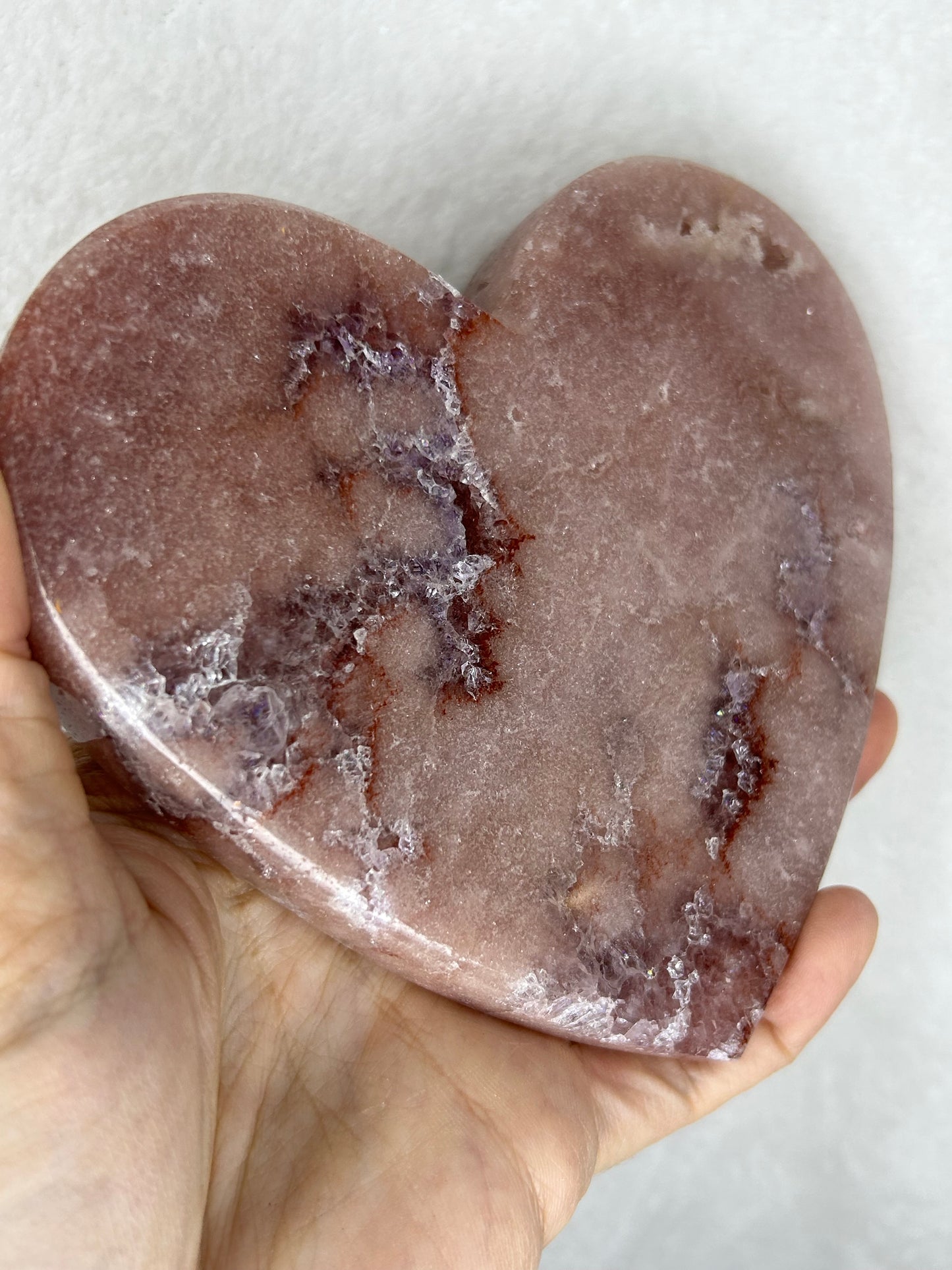 Pink Amethyst Heart w/ Stand E