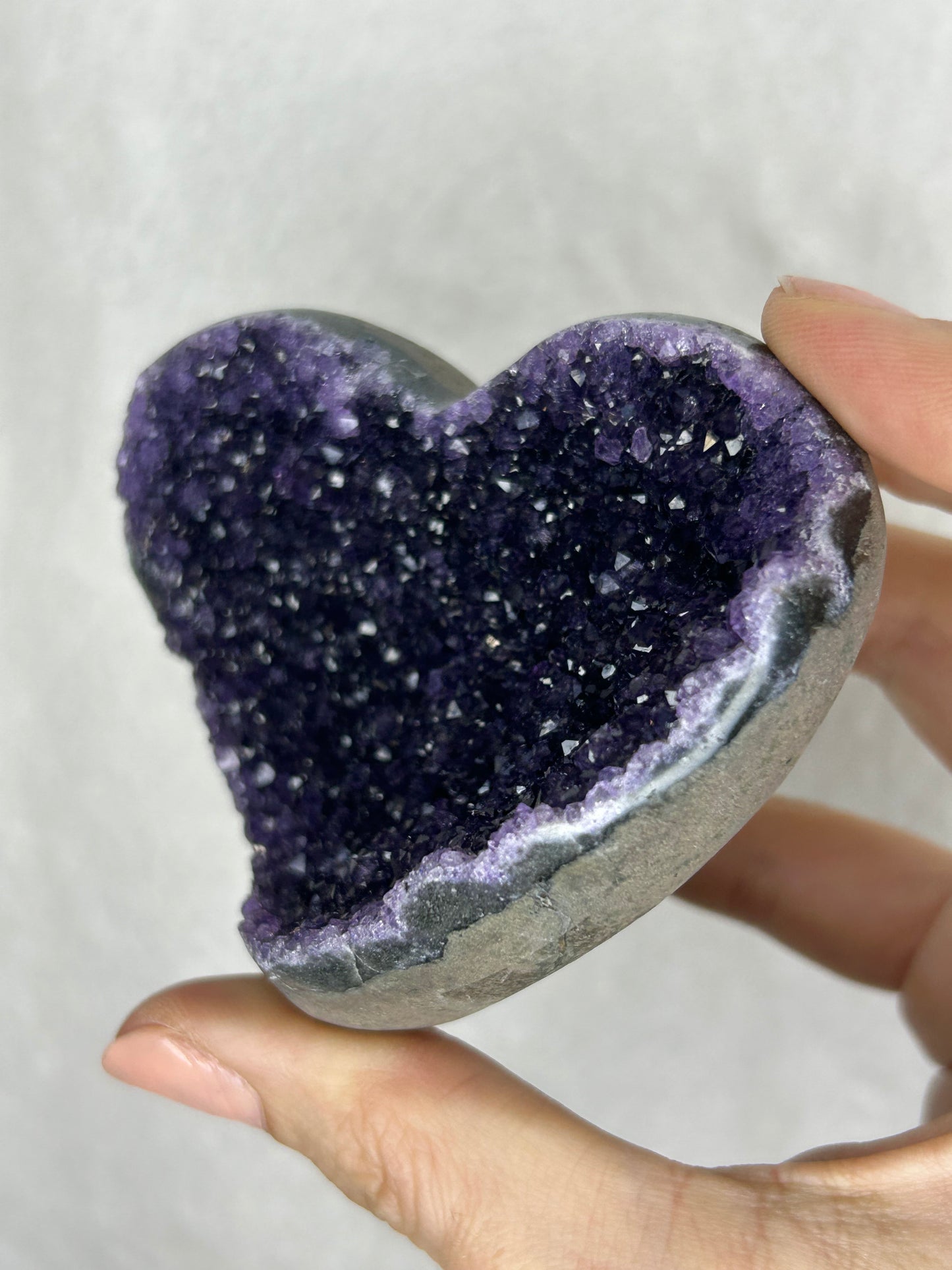 💖💖Uruguayan HQ amethyst cluster heart F