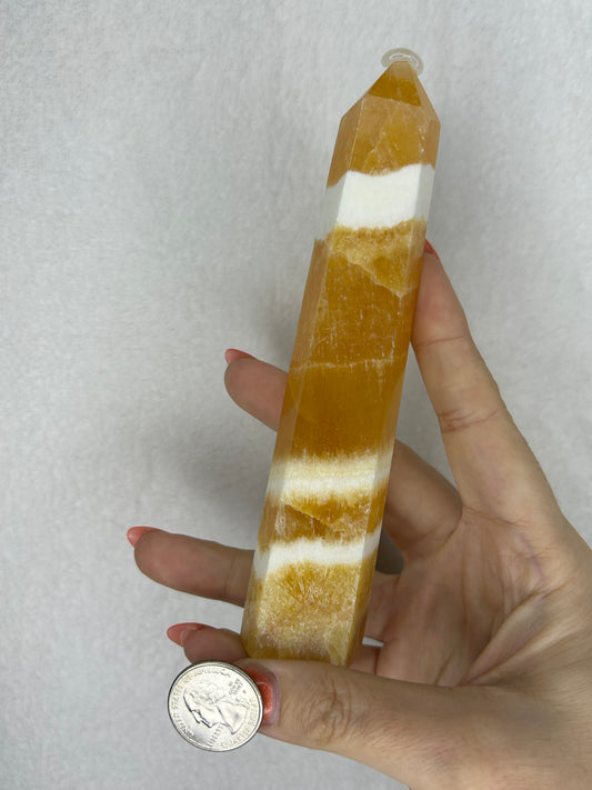 Juicy Orange Calcite Tower E