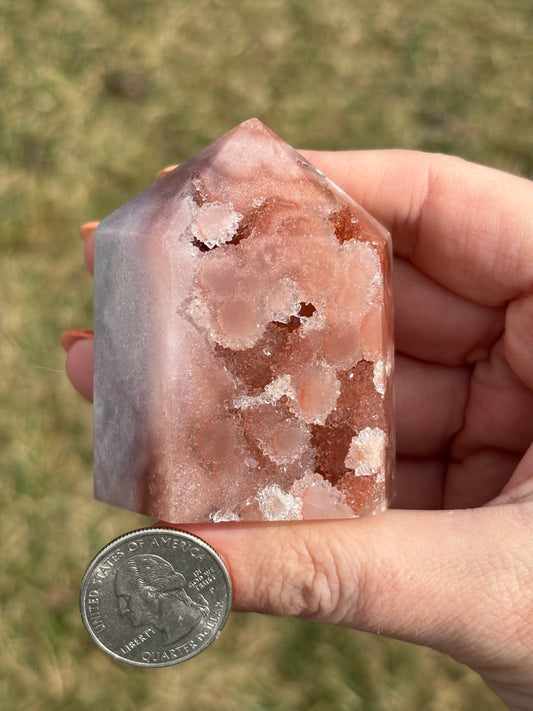 Druzy Pink Amethyst Tower F