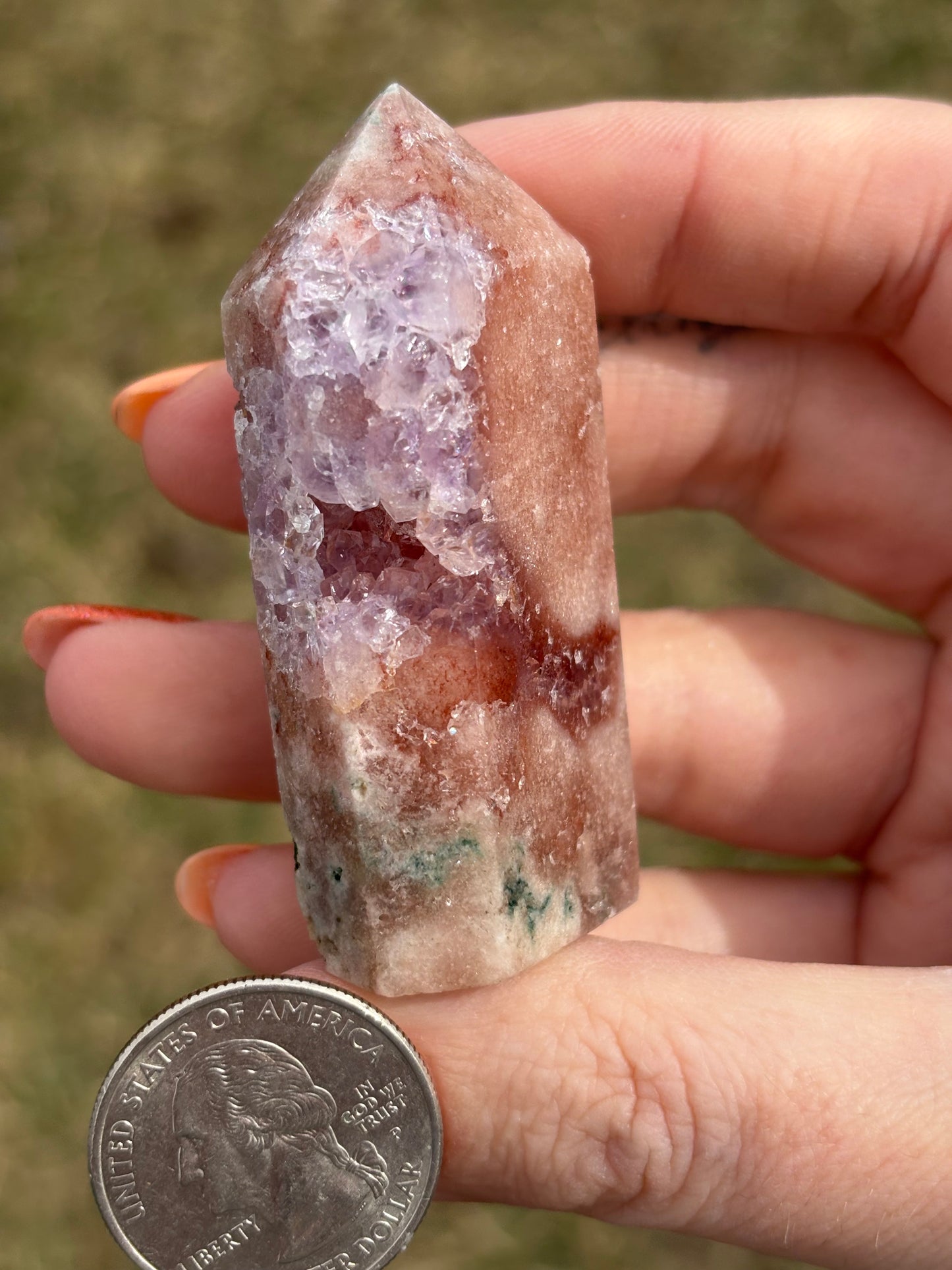Druzy Pink Amethyst Tower K