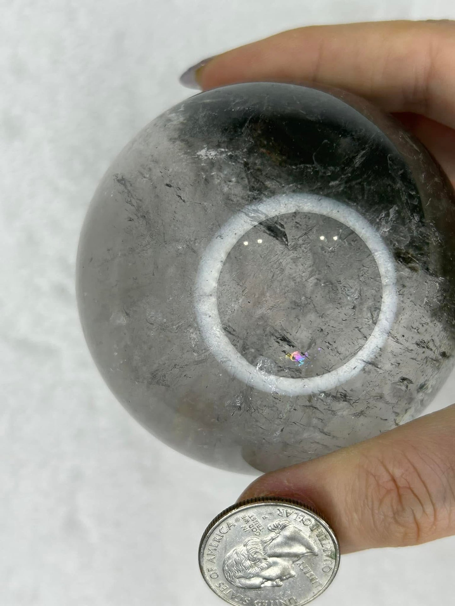 HQ Garden Quartz Sphere w/ Rainbows 🌈