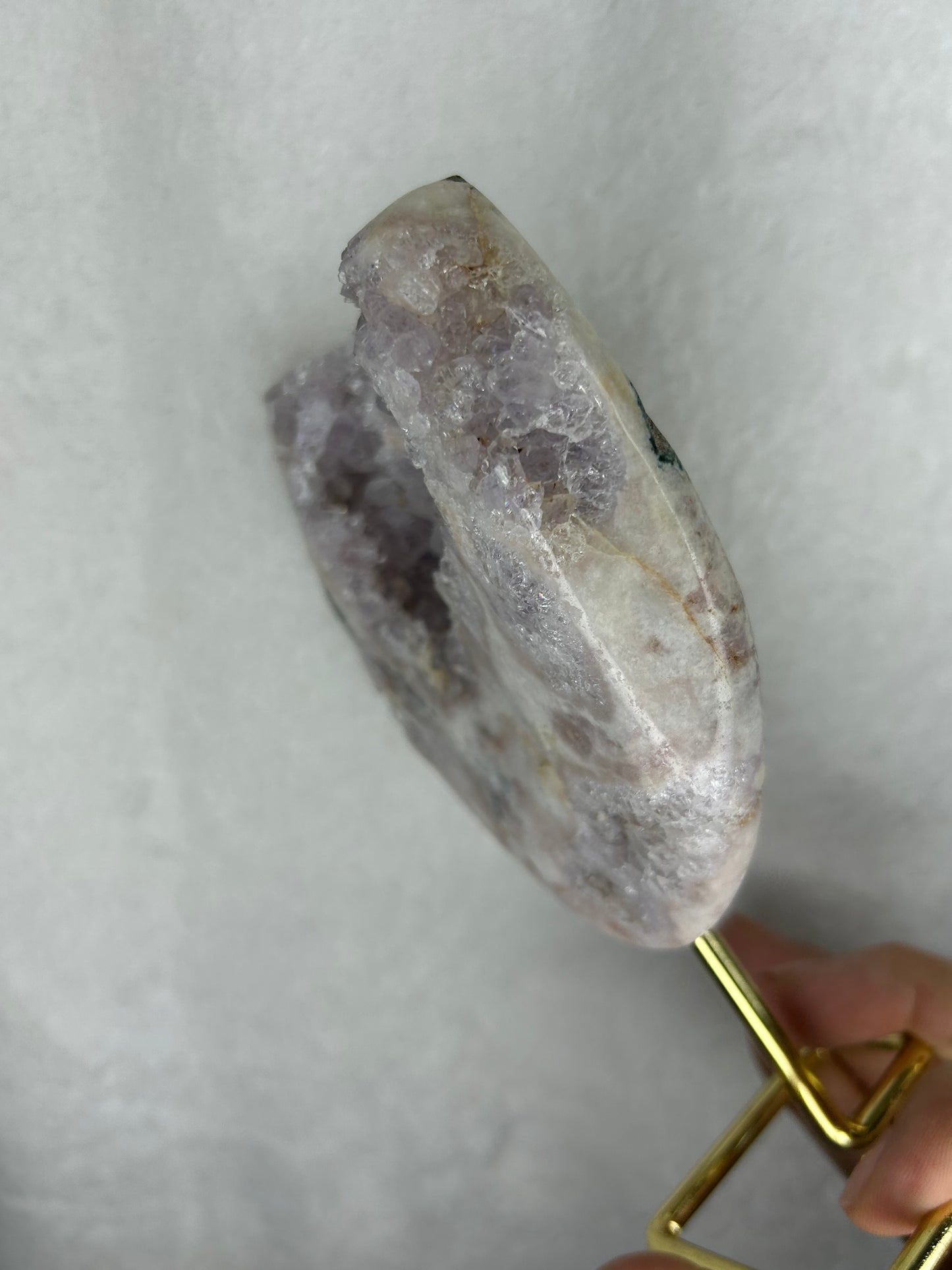 Brazilian pink amethyst slab on stand B