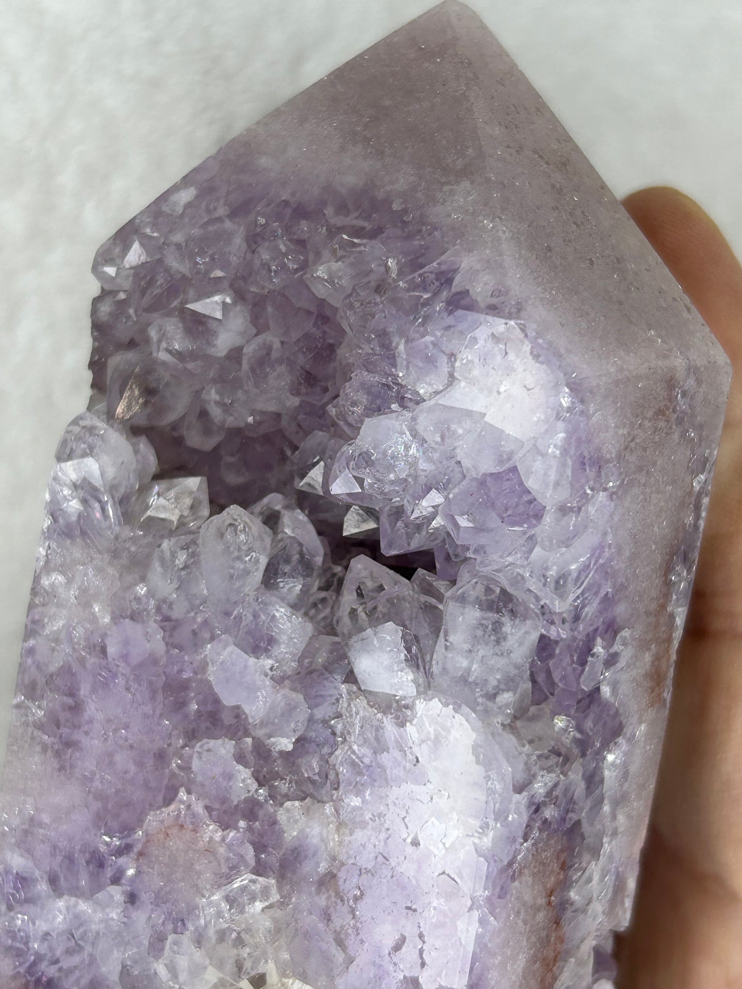 XL Druzy Pink Amethyst Statement Tower