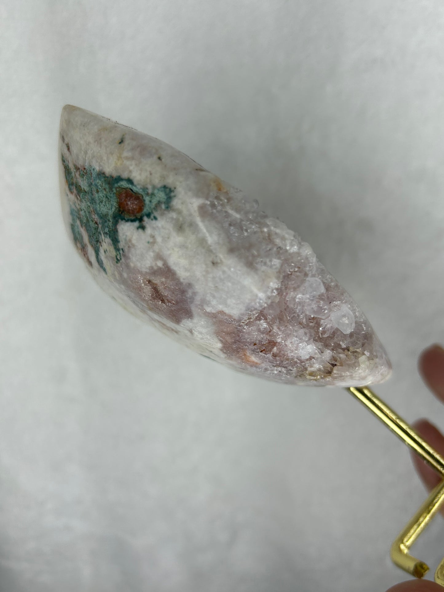 Brazilian pink amethyst slab on stand B