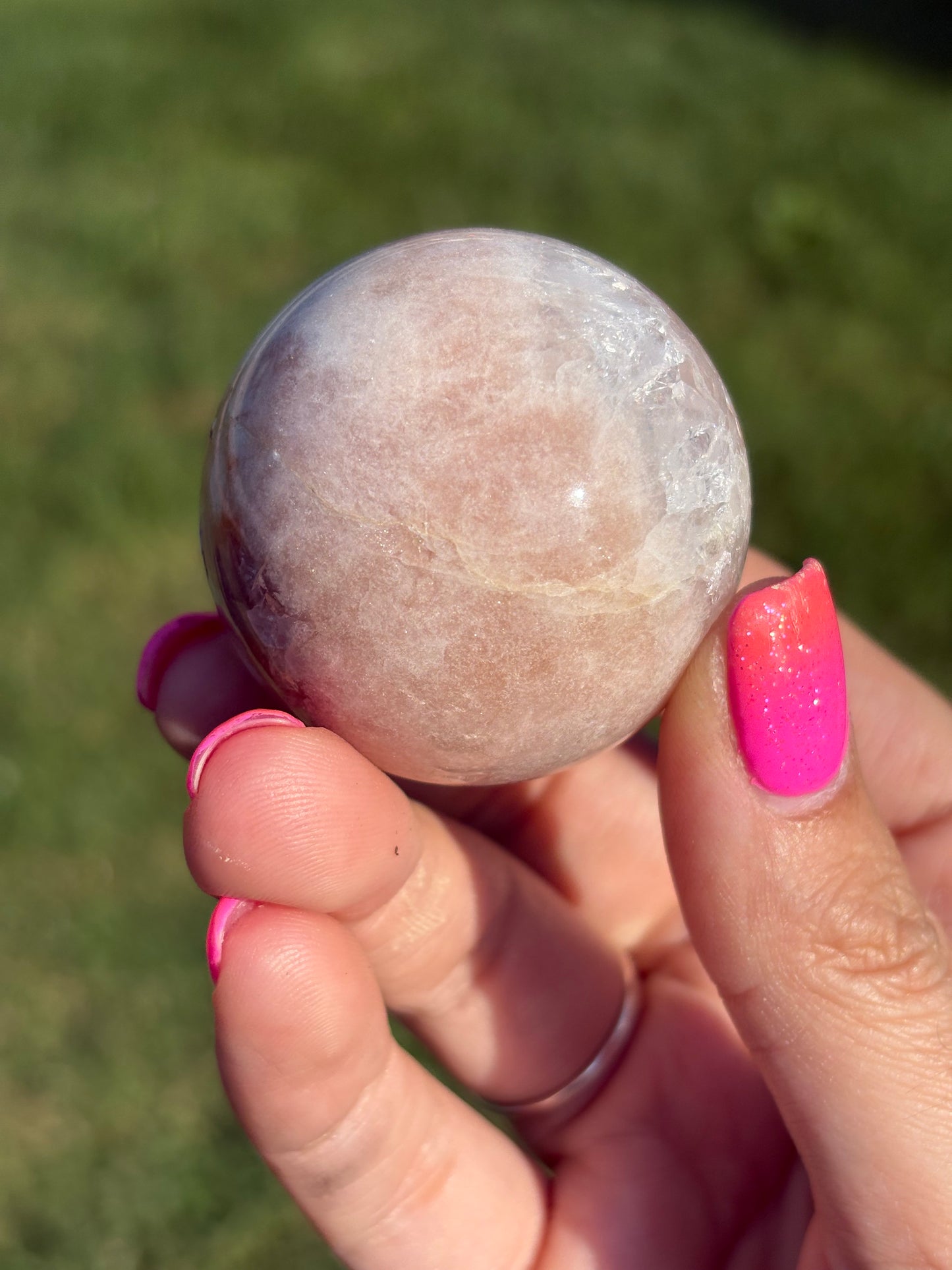 Pink amethyst sphere from Brazil