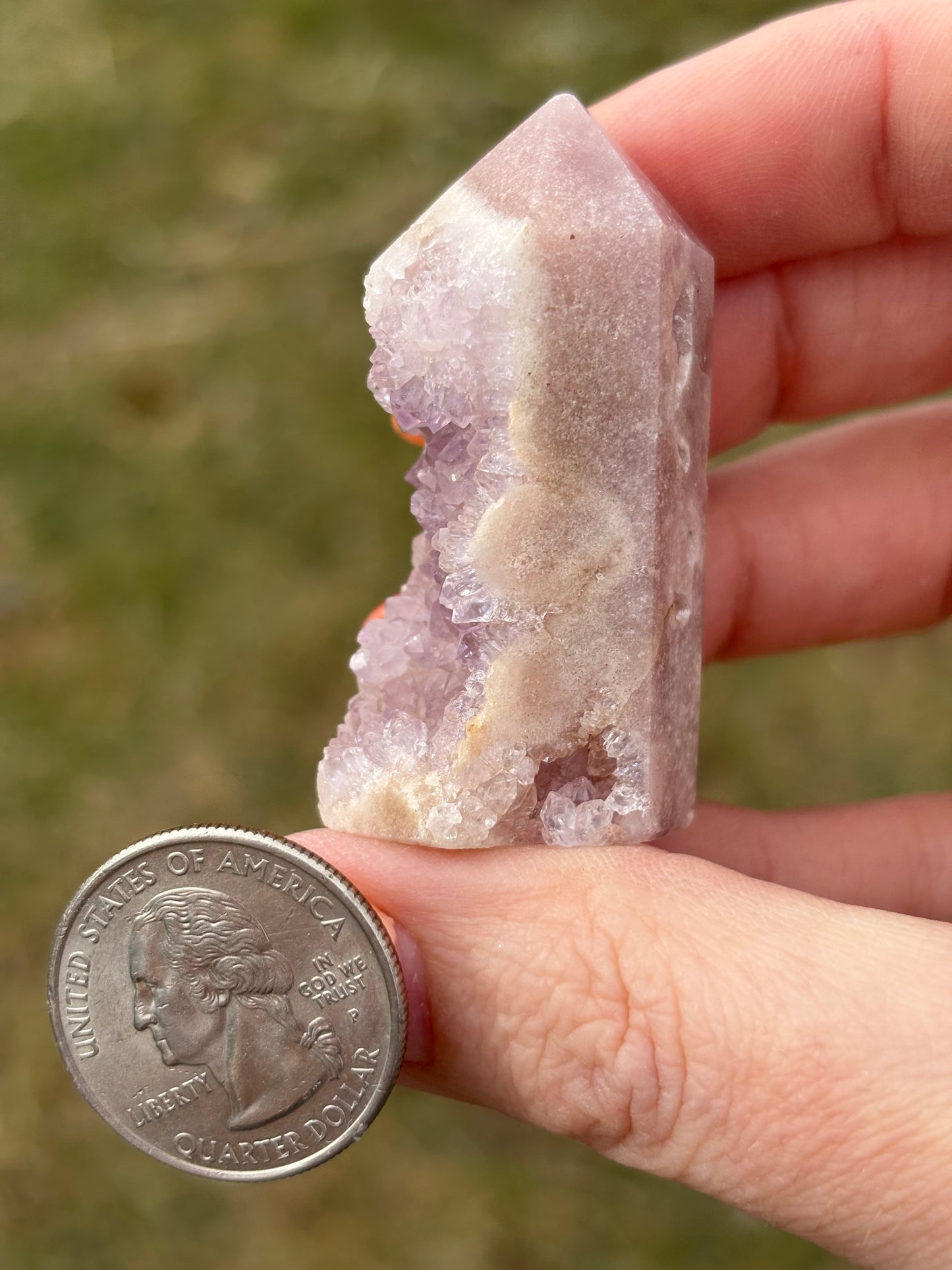 Druzy Pink Amethyst Tower AI