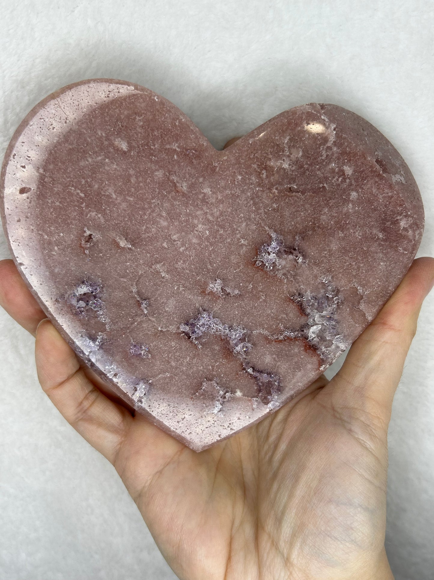 Pink Amethyst Heart w/ Stand E