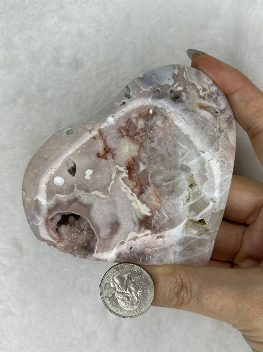 Chunky bubble druzy pink amethyst heart J