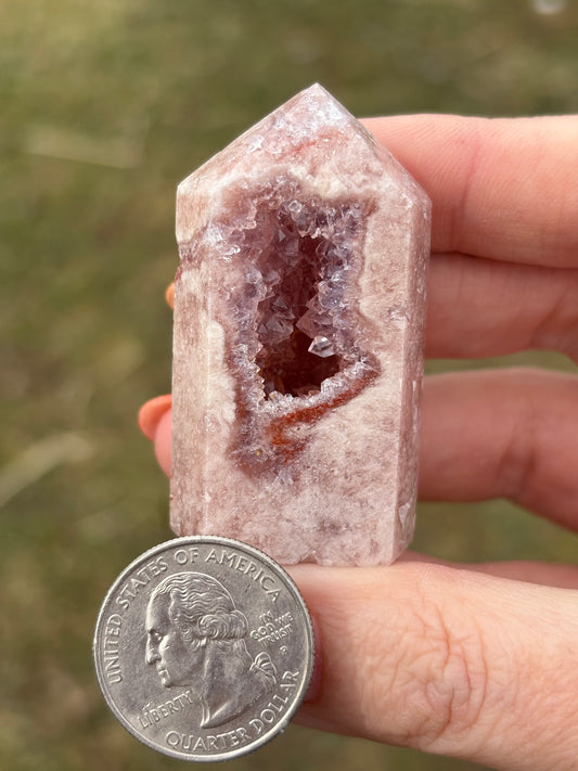Druzy Pink Amethyst Tower AB