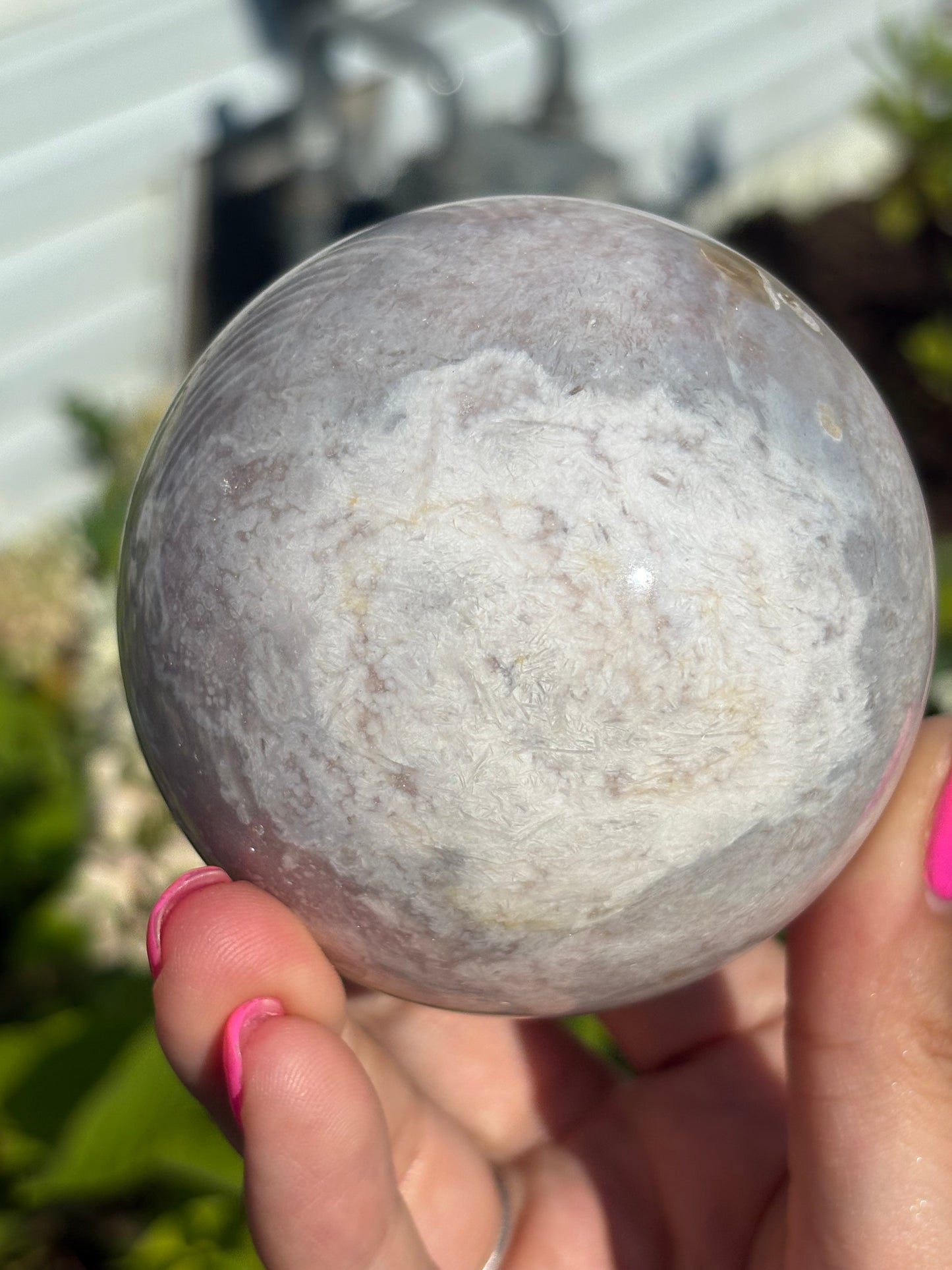 Pink amethyst sphere