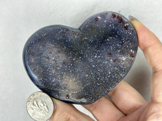 💖💖Galaxy amethyst heart w/ INSANE hematite inclusions