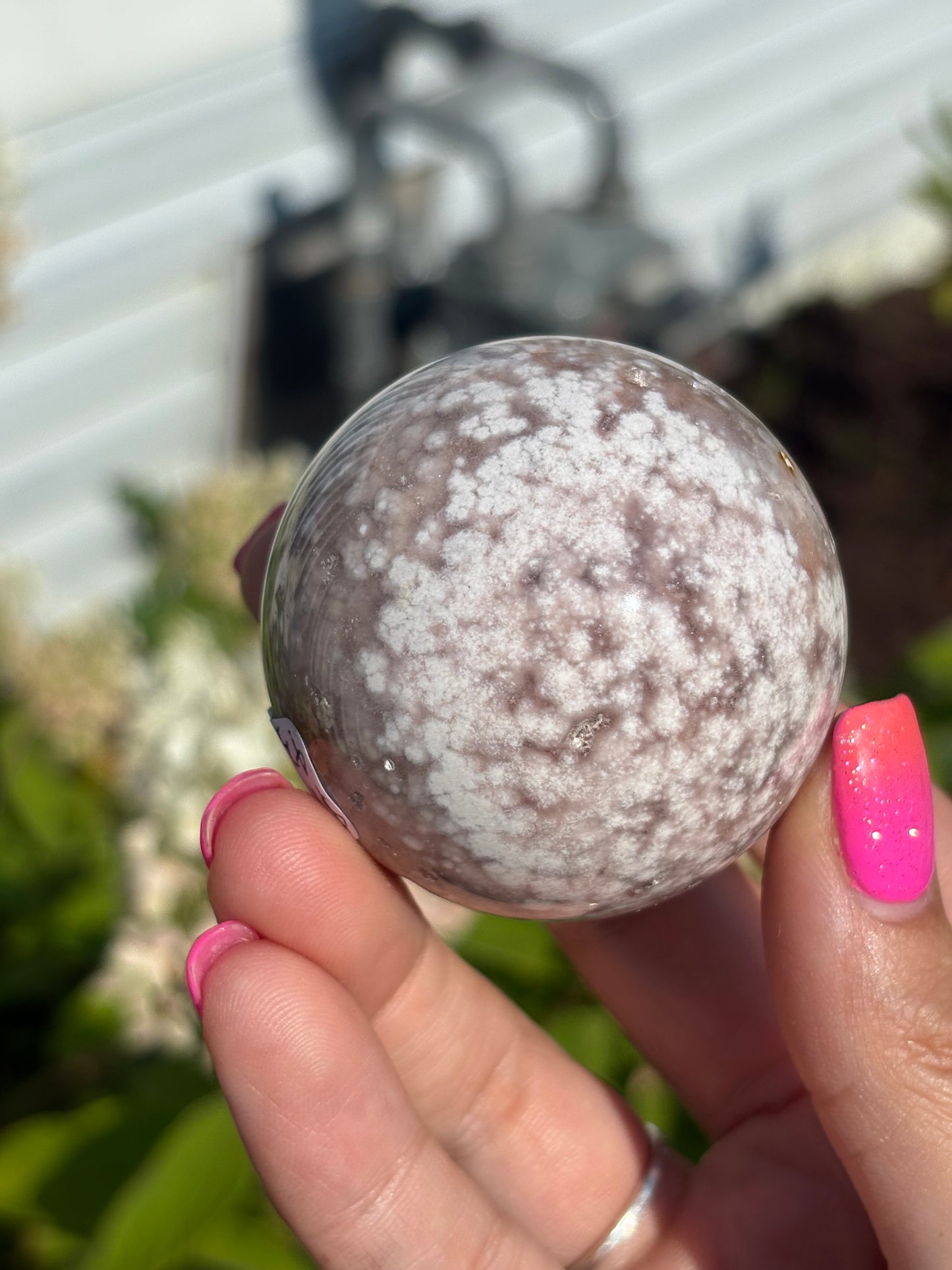 Pink amethyst sphere