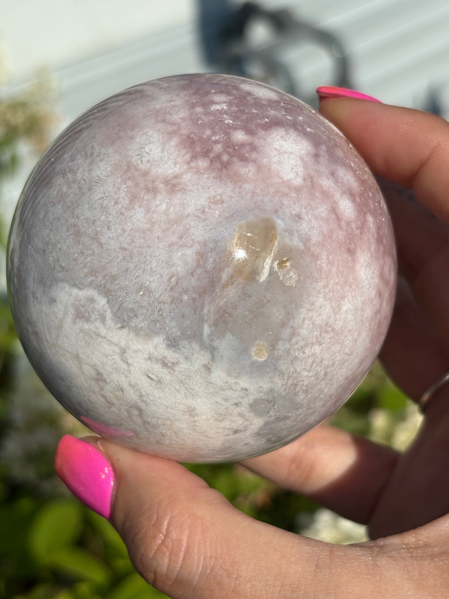 Pink amethyst sphere