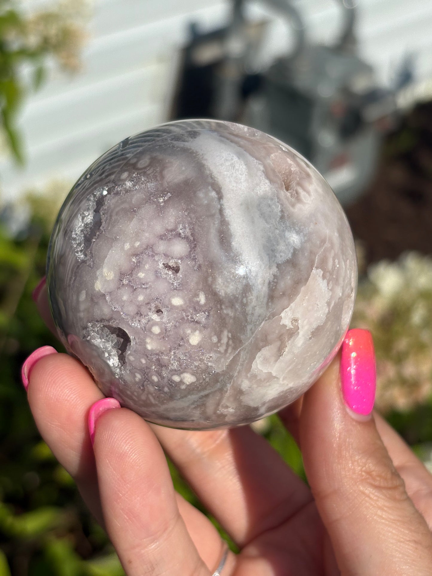 Gemmy pink amethyst sphere