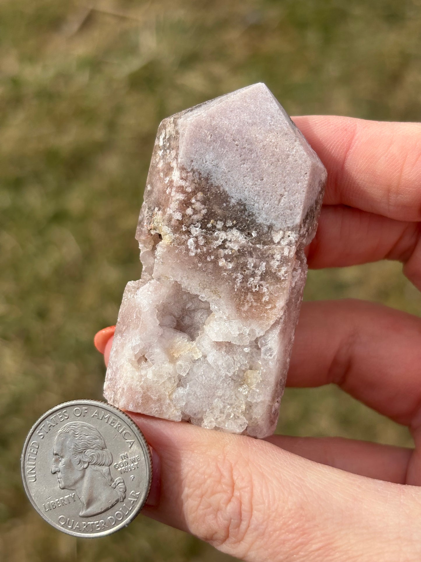 Druzy Pink Amethyst Tower L