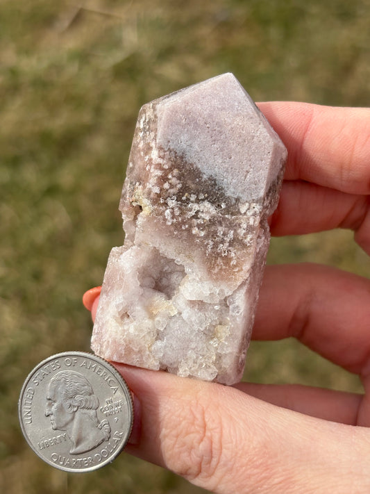 Druzy Pink Amethyst Tower L