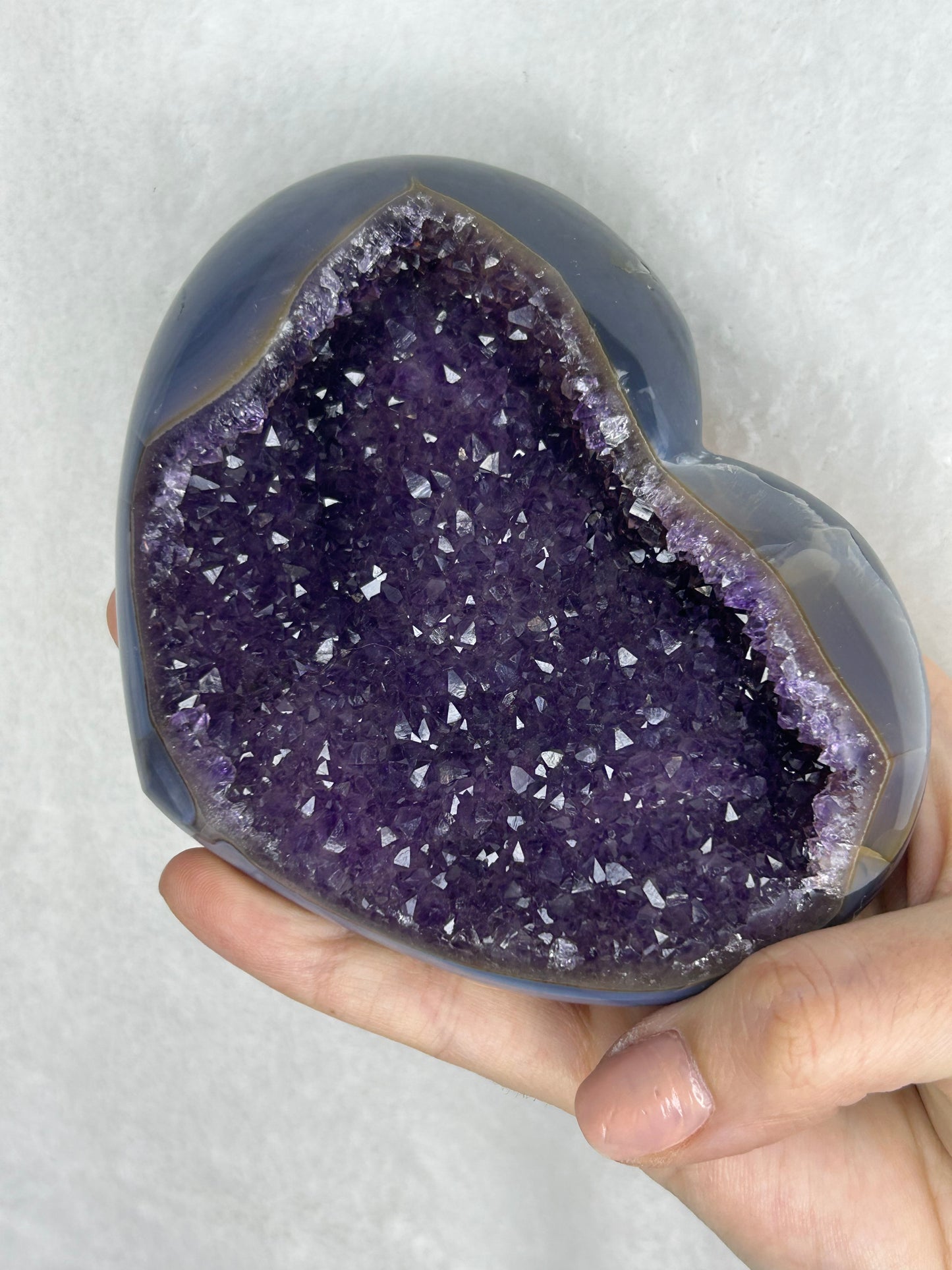 💖💖Uruguayan HQ Agate/amethyst cluster heart C