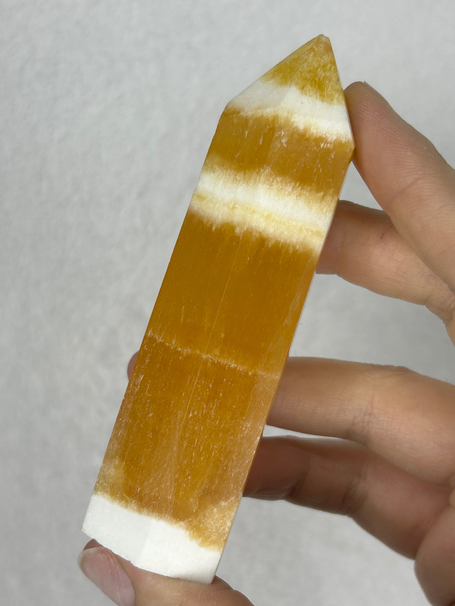 Juicy Orange-Creamsicle Calcite Tower D- IMPERFECT TIP